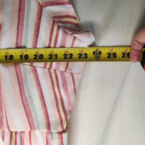 True Craft Striped Red, Pink, Blue and White Womens 3x Lined Dress. Babydoll - Picture 6 of 9